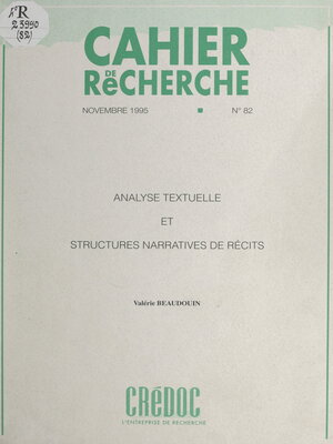 cover image of Analyse textuelle et structures narratives de récits